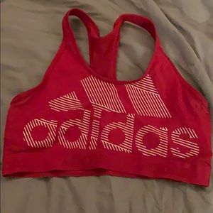red adidas sports bra